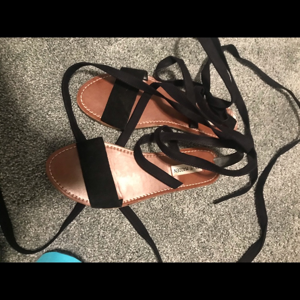 Steve Madden ankle wrapped sandals 8.5
